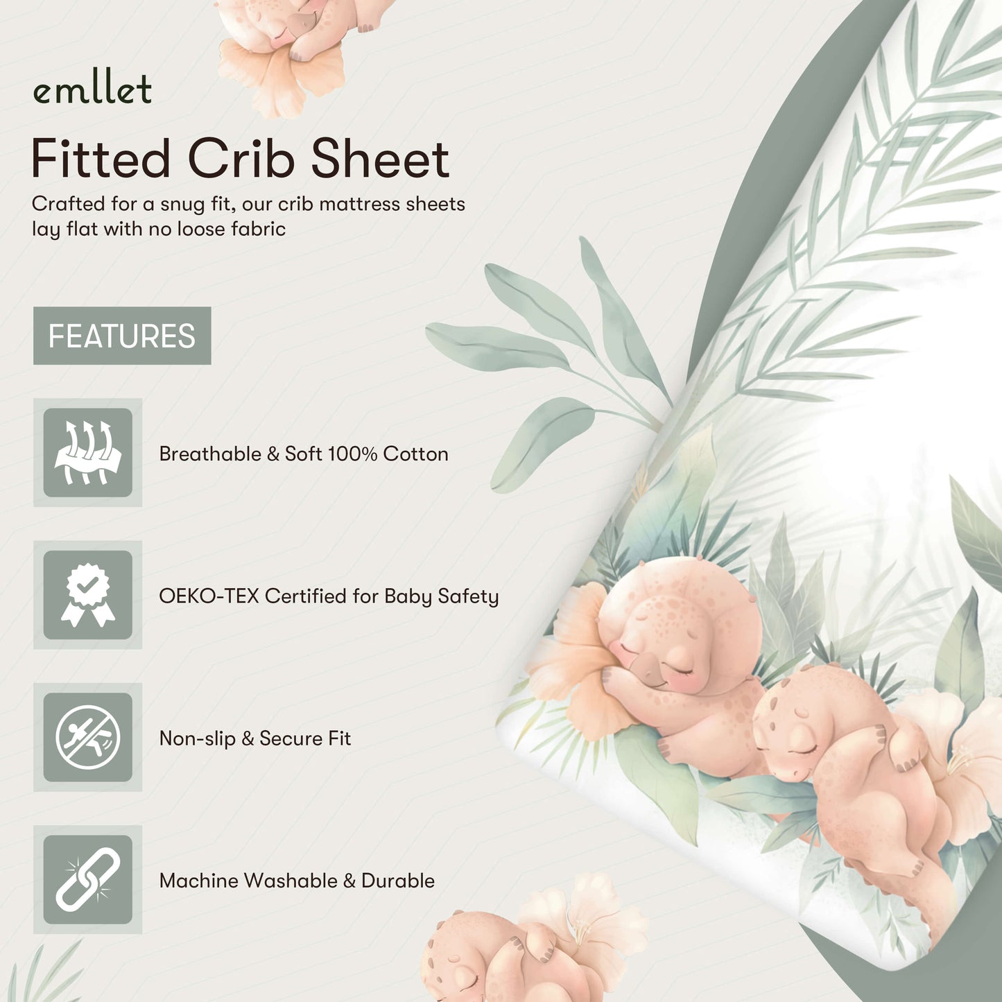 Dino Discovery Crib Sheet