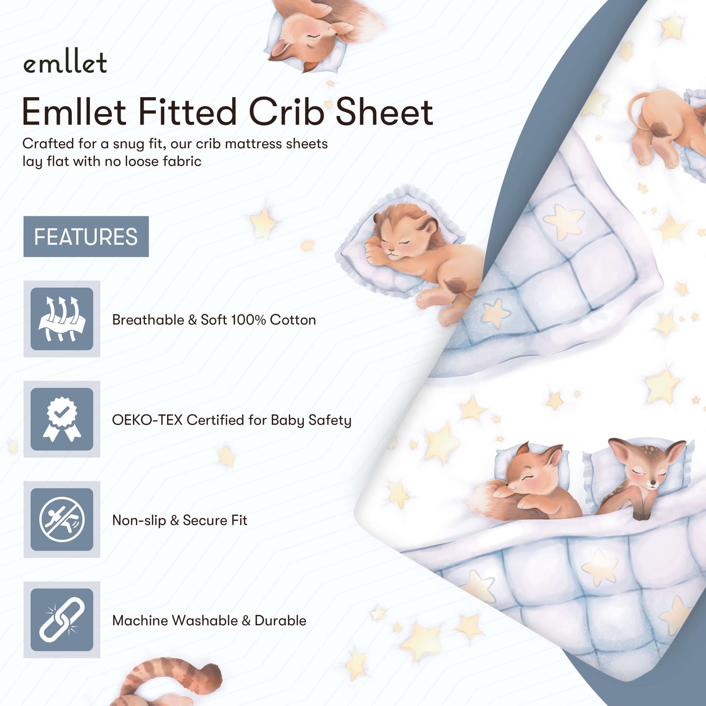 Sleepy Animals Crib Sheet