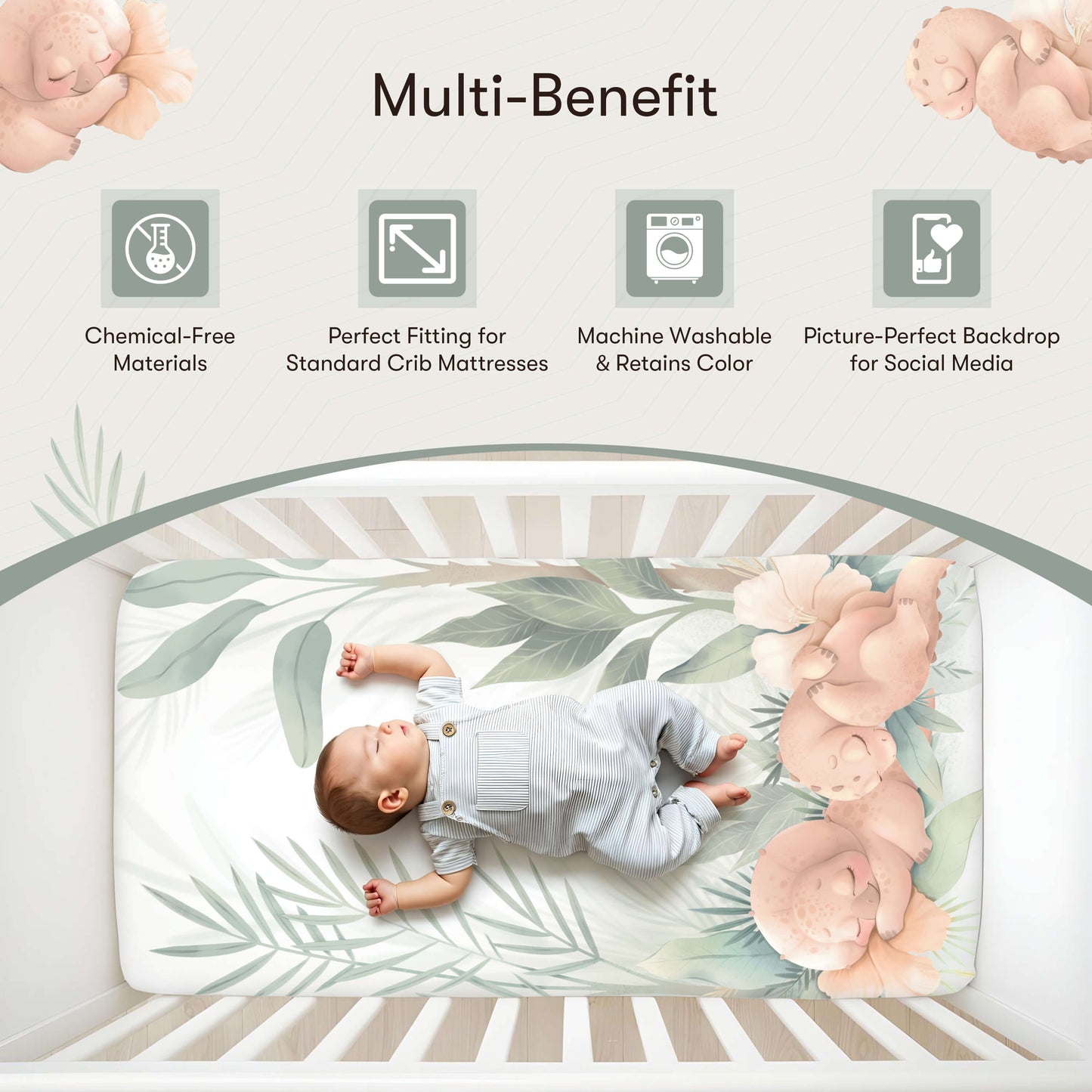 Dino Discovery Crib Sheet