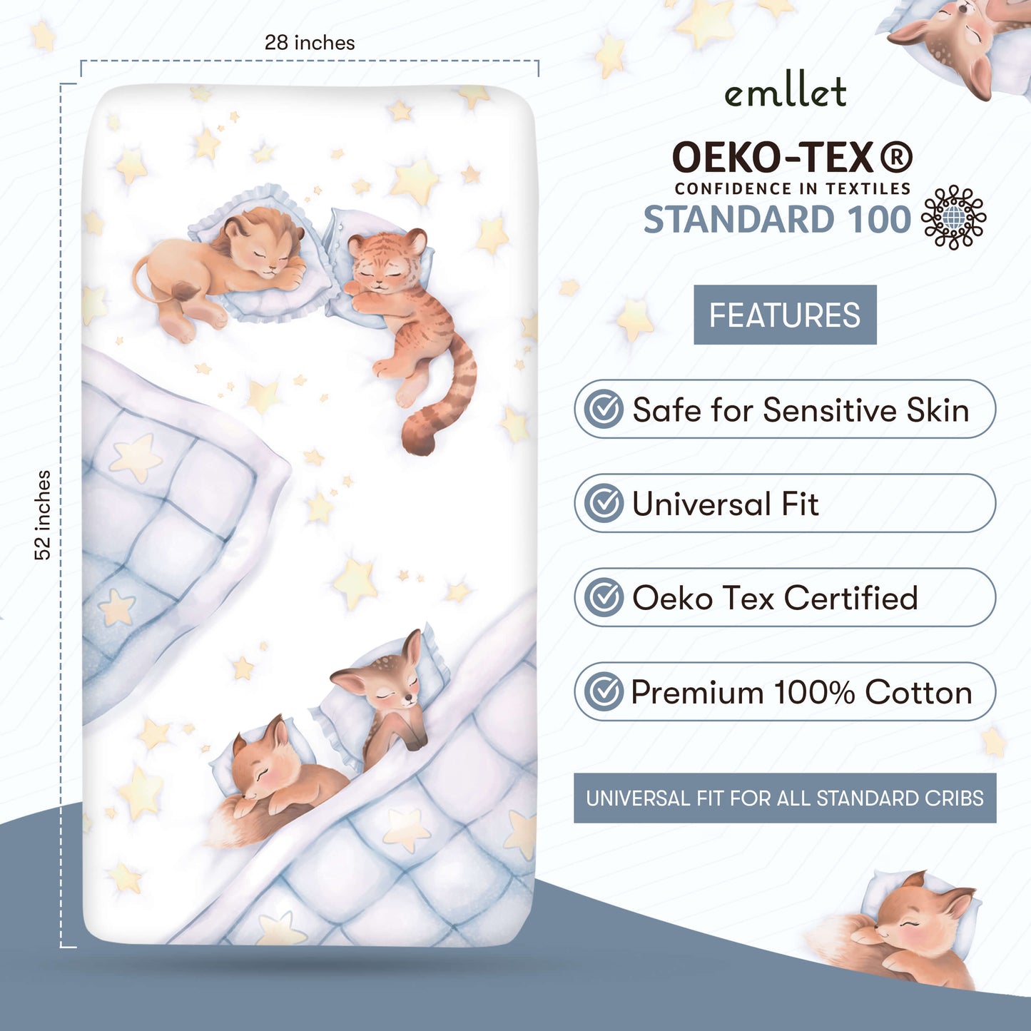 Sleepy Animals Crib Sheet