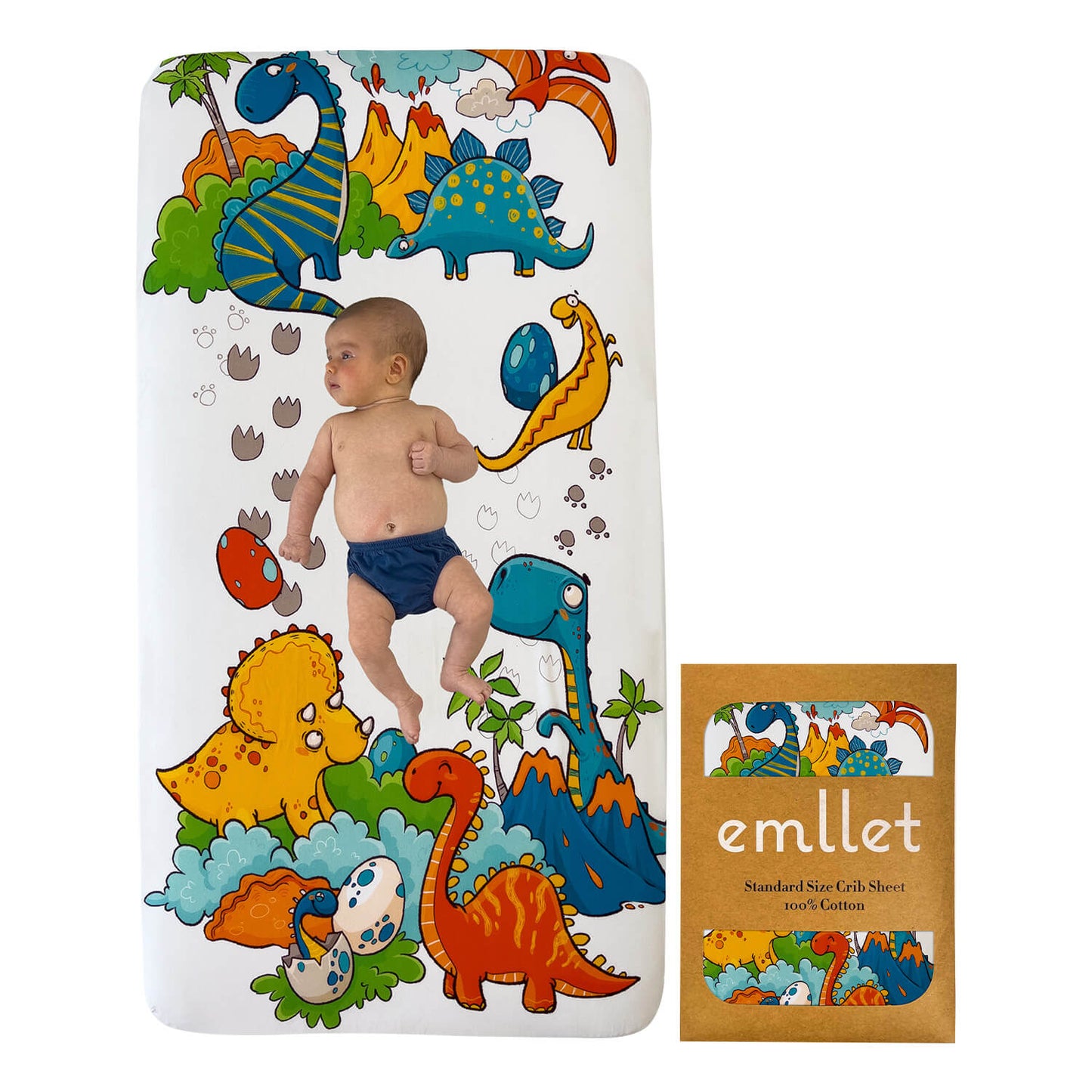 Emllet Dinosaurs Crib Sheet